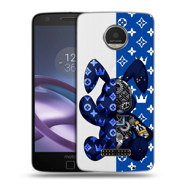 Пластиковый чехол на Lenovo Moto Z Play с принтом Луи робот