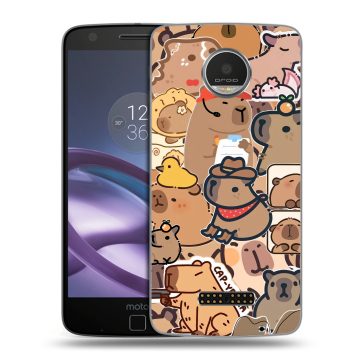 Пластиковый чехол на Lenovo Moto Z Play с принтом капибара