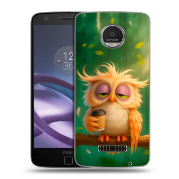 Пластиковый чехол на Lenovo Moto Z Play с принтом сова