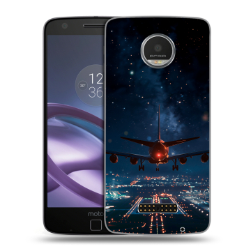 Пластиковый чехол на Lenovo Moto Z Play с принтом самолет