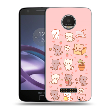 Пластиковый чехол на Lenovo Moto Z Play с принтом Hello Kitty Хелоу Кити
