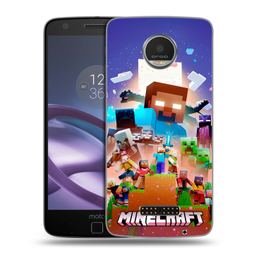 Пластиковый чехол на Lenovo Moto Z Play с принтом Майнкрафт Minecraft Пластиковый чехол на Lenovo Moto Z Play с принтом Майнкрафт Minecraft