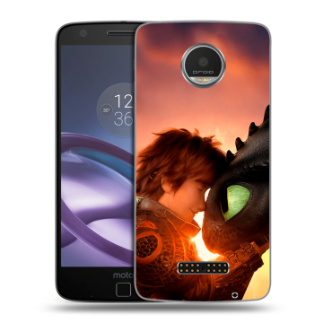 Пластиковый чехол на Lenovo Moto Z Play с принтом Как приручить дракона