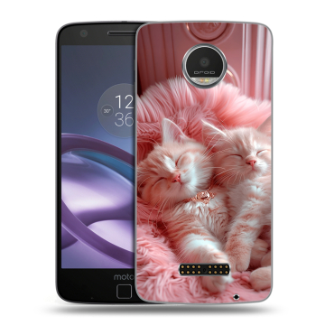 Пластиковый чехол на Lenovo Moto Z Play с принтом котята котики Пластиковый чехол на Lenovo Moto Z Play с принтом котята котики