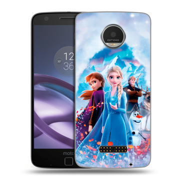 Пластиковый чехол на Lenovo Moto Z Play с принтом Холодное сердце Frozen