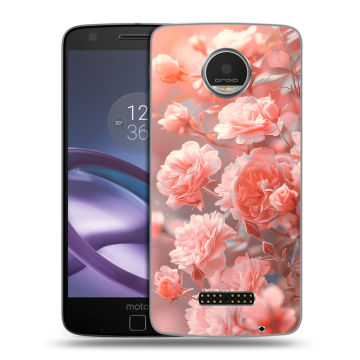 Пластиковый чехол на Lenovo Moto Z Play с принтом Розы цветы
