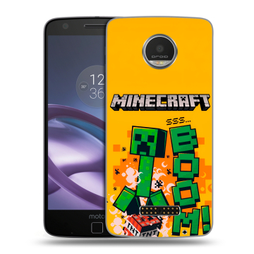 Пластиковый чехол на Lenovo Moto Z Play с принтом Майнкрафт Minecraft