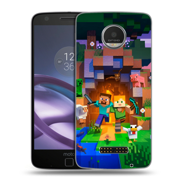 Пластиковый чехол на Lenovo Moto Z Play с принтом Майнкрафт Minecraft Пластиковый чехол на Lenovo Moto Z Play с принтом Майнкрафт Minecraft