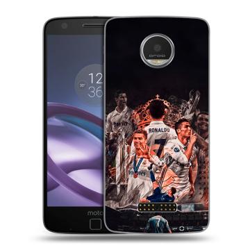 Пластиковый чехол на Lenovo Moto Z Play с принтом Реал Роналдо Real Ronaldo