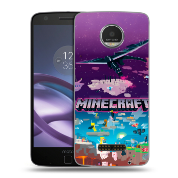 Пластиковый чехол на Lenovo Moto Z Play с принтом Майнкрафт Minecraft