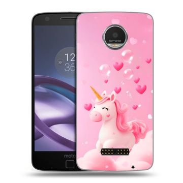 Пластиковый чехол на Lenovo Moto Z Play с принтом Единорог