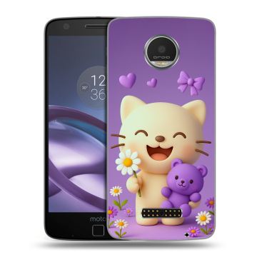 Пластиковый чехол на Lenovo Moto Z Play с принтом для девочек