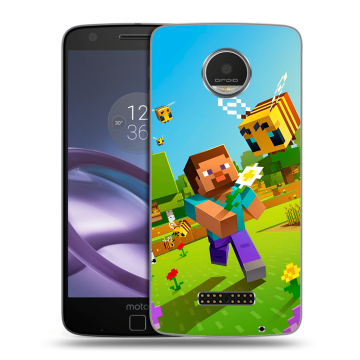 Пластиковый чехол на Lenovo Moto Z Play с принтом Майнкрафт Minecraft