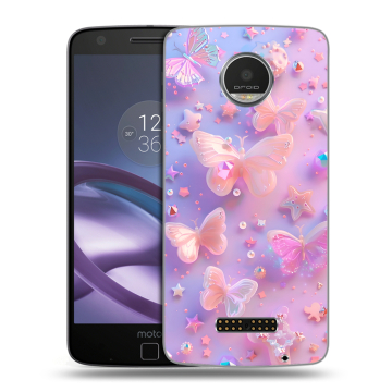 Пластиковый чехол на Lenovo Moto Z Play с принтом Бабочки