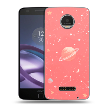 Пластиковый чехол на Lenovo Moto Z Play с принтом Розовый космос Пластиковый чехол на Lenovo Moto Z Play с принтом Розовый космос