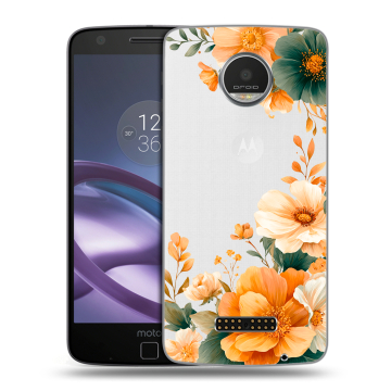 Пластиковый чехол на Lenovo Moto Z Play с принтом Цветы принт Пластиковый чехол на Lenovo Moto Z Play с принтом Цветы принт