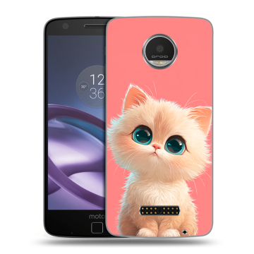Пластиковый чехол на Lenovo Moto Z Play с принтом Розовый котенок Пластиковый чехол на Lenovo Moto Z Play с принтом Розовый котенок