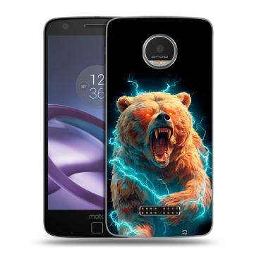 Пластиковый чехол на Lenovo Moto Z Play с принтом Медведь Пластиковый чехол на Lenovo Moto Z Play с принтом Медведь