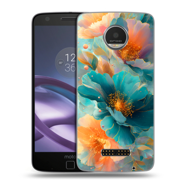 Пластиковый чехол на Lenovo Moto Z Play с принтом Цветы Пластиковый чехол на Lenovo Moto Z Play с принтом Цветы