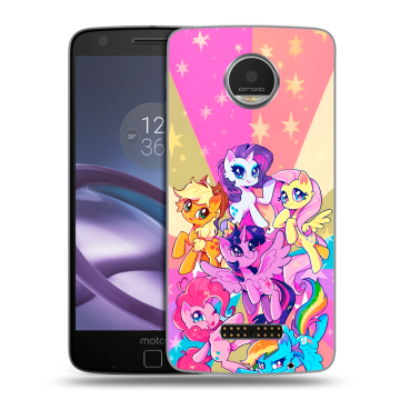 Пластиковый чехол на Lenovo Moto Z Play с принтом My little pony Дружба чудо