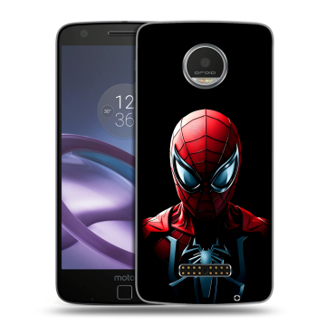 Пластиковый чехол на Lenovo Moto Z Play с принтом Spiderman Человек паук