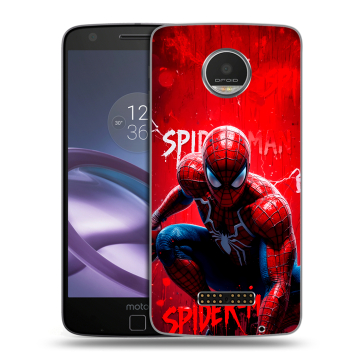 Пластиковый чехол на Lenovo Moto Z Play с принтом Spiderman Человек паук Пластиковый чехол на Lenovo Moto Z Play с принтом Spiderman Человек паук