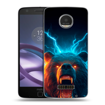 Пластиковый чехол на Lenovo Moto Z Play с принтом Медведь Пластиковый чехол на Lenovo Moto Z Play с принтом Медведь