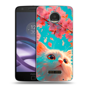 Пластиковый чехол на Lenovo Moto Z Play с принтом Красивый кот Пластиковый чехол на Lenovo Moto Z Play с принтом Красивый кот
