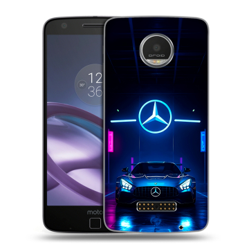Пластиковый чехол на Lenovo Moto Z Play с принтом Mercedes Мерседес