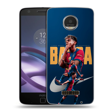 Пластиковый чехол на Lenovo Moto Z Play с принтом Барселона Barca Yamal 
