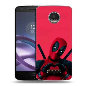 Пластиковый чехол на Lenovo Moto Z Play с принтом Дедпул Deadpool