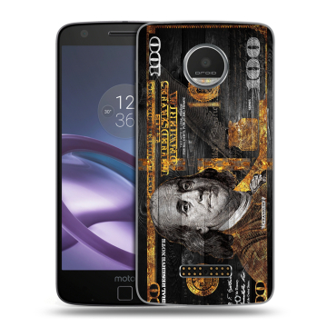 Пластиковый чехол на Lenovo Moto Z Play с принтом Доллар деньги