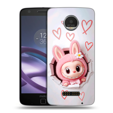 Пластиковый чехол на Lenovo Moto Z Play с принтом Labubu Лабубу