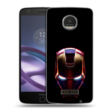 Пластиковый чехол на Lenovo Moto Z Play с принтом IronMan Железный человек