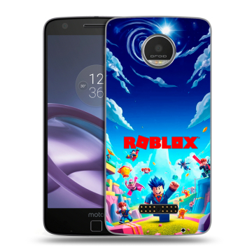 Пластиковый чехол на Lenovo Moto Z Play с принтом Roblox Роблокс