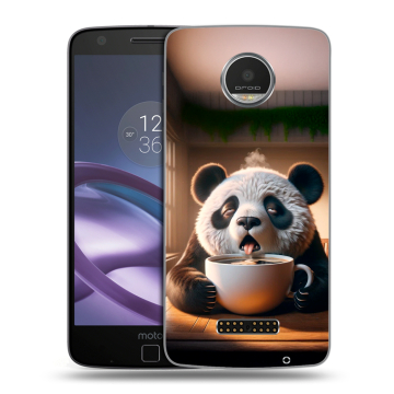 Пластиковый чехол на Lenovo Moto Z Play с принтом смешная панда