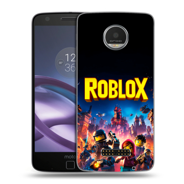 Пластиковый чехол на Lenovo Moto Z Play с принтом Roblox Роблокс