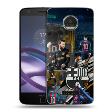 Пластиковый чехол на Lenovo Moto Z Play с принтом Messi Barcelona