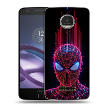 Пластиковый чехол на Lenovo Moto Z Play с принтом Spiderman Человек паук