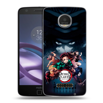 Пластиковый чехол на Lenovo Moto Z Play с принтом Demon Slayer Клинок рассекающий демонов