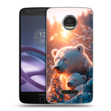 Пластиковый чехол на Lenovo Moto Z Play с принтом Новый год