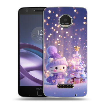 Пластиковый чехол на Lenovo Moto Z Play с принтом Новый год