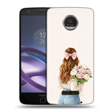 Пластиковый чехол на Lenovo Moto Z Play с принтом женский