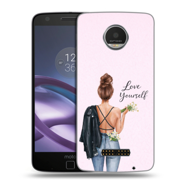 Пластиковый чехол на Lenovo Moto Z Play с принтом женский
