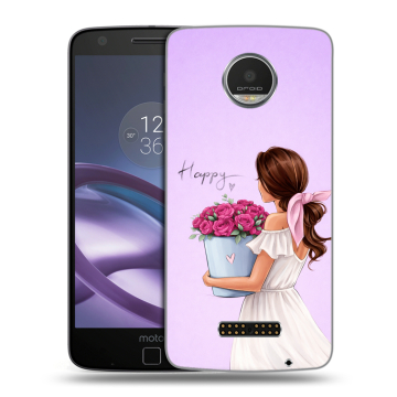 Пластиковый чехол на Lenovo Moto Z Play с принтом женский