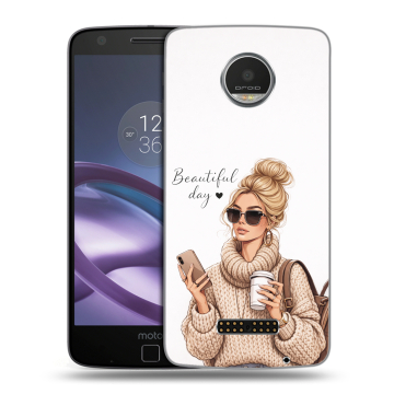 Пластиковый чехол на Lenovo Moto Z Play с принтом женский