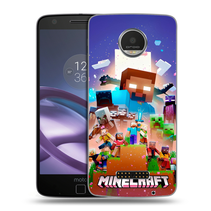 Пластиковый чехол на Lenovo Moto Z Play с принтом Майнкрафт Minecraft Пластиковый чехол на Lenovo Moto Z Play с принтом Майнкрафт Minecraft