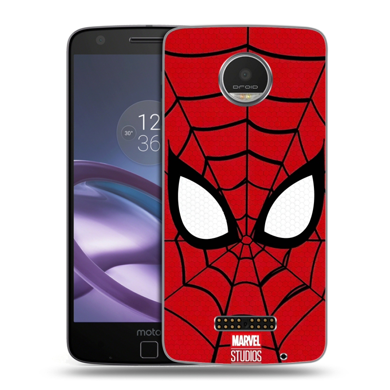Пластиковый чехол на Lenovo Moto Z Play с принтом человек паук spiderman Пластиковый чехол на Lenovo Moto Z Play с принтом человек паук spiderman