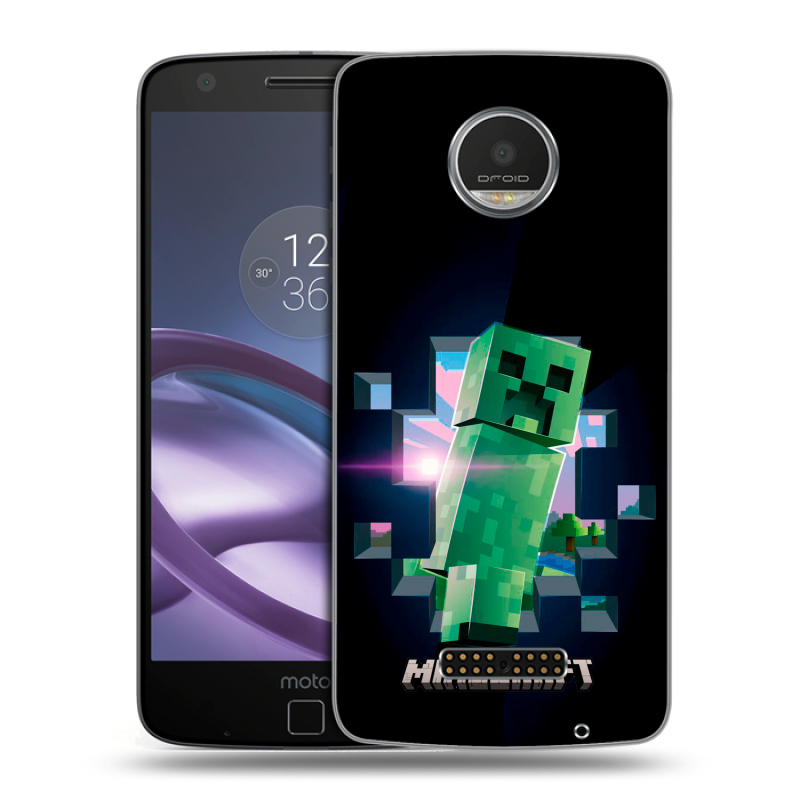 Пластиковый чехол на Lenovo Moto Z Play с принтом Майнкрафт Minecraft Пластиковый чехол на Lenovo Moto Z Play с принтом Майнкрафт Minecraft