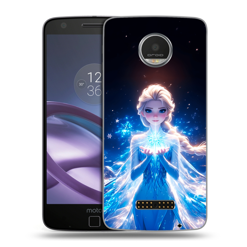 Пластиковый чехол на Lenovo Moto Z Play с принтом Холодное сердце Frozen Пластиковый чехол на Lenovo Moto Z Play с принтом Холодное сердце Frozen